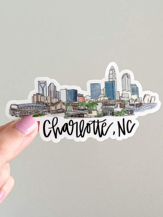 Charlotte, North Carolina Skyline sticker