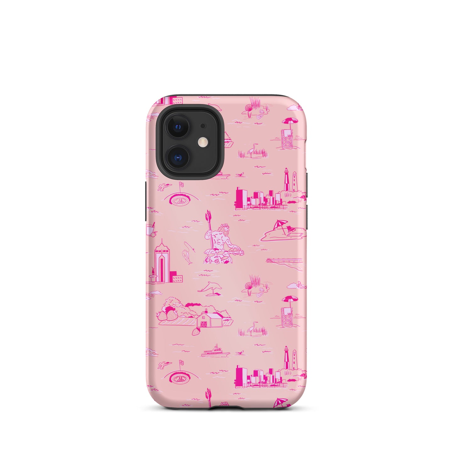 Virginia Beach Toile - Pink on pink Tough iPhone case